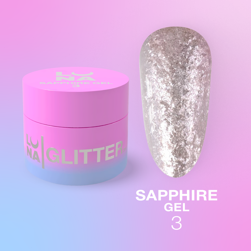 Lunamoon Sapphire Gel Nr3 glittergel 5 ml