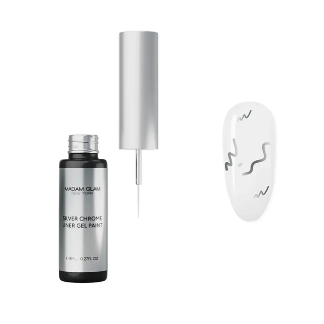 Madam Glam Chrome Liner Gel Paint Silver