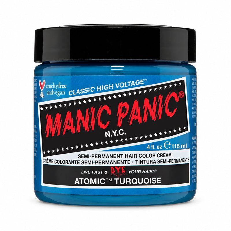 Manic Panic High Voltage Classic Cream Formula Atomic Turquoise, semi-permanente haarverf aquablauw