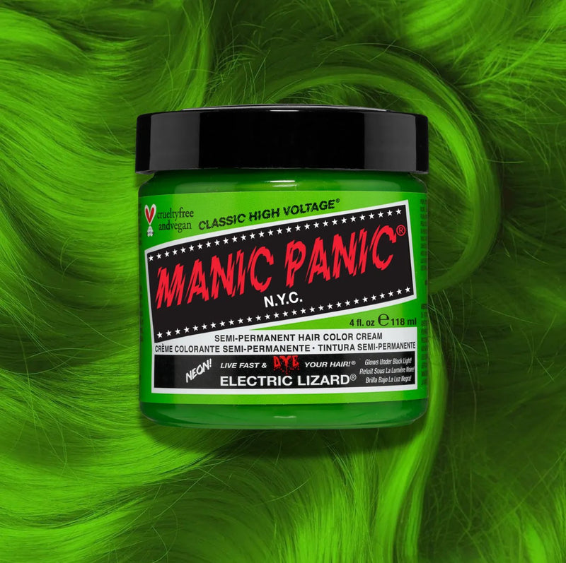 Manic Panic High Voltage Classic Cream Formula Electric Lizard, neon groene haarverf, foto 4 van 4
