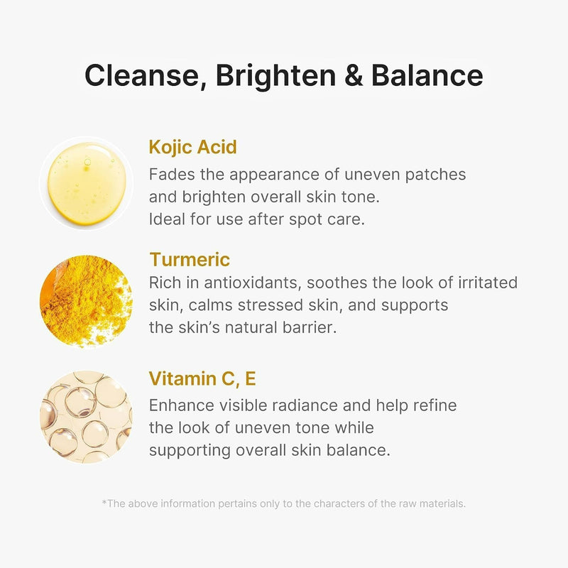 Medicube Kojic Acid Turmeric Vita Capsule Cleansing Foam, verhelderende gezichtsreiniger met kojiczuur en kurkuma