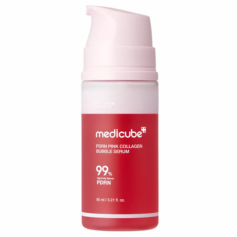 Medicube Pdrn Pink Collagen Bubble Serum, een hydraterend en versterkend gezichtsserum.
