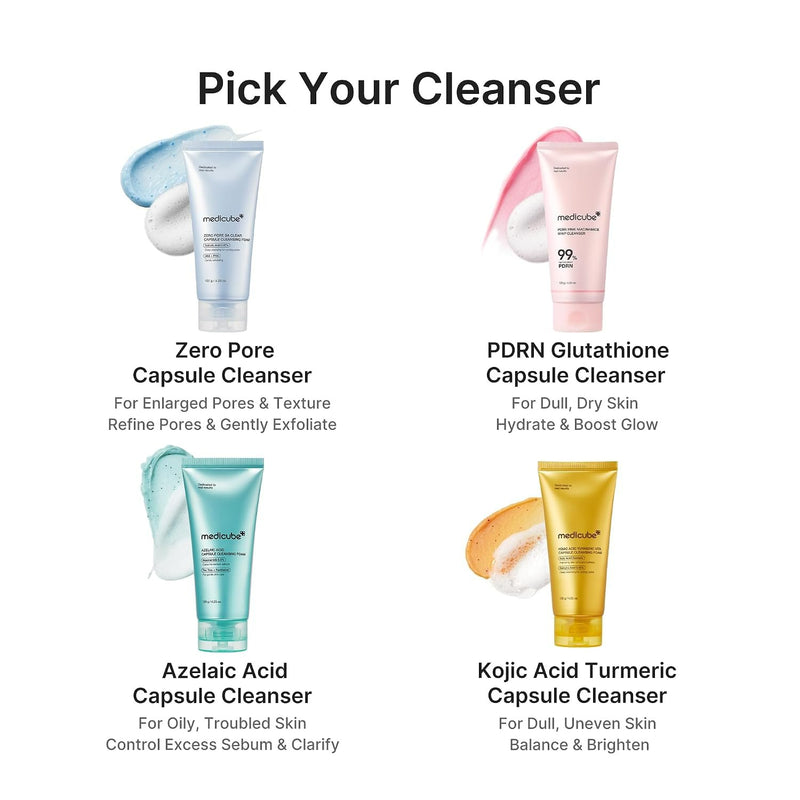 Medicube PDRN PINK Glutathione Capsule Cleansing FOAM, gezichtsreinigingsfoam voor een egale huid