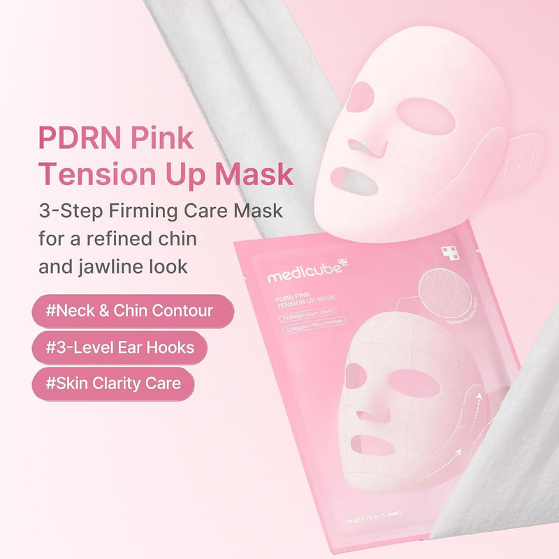 Medicube PDRN PINK LIFT UP MASK 4-Pack, liftend sheet mask, foto 2 van 6