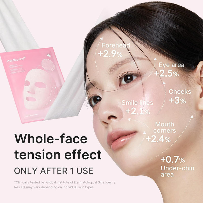 Medicube PDRN PINK LIFT UP MASK 4-Pack, liftend sheet mask, foto 4 van 6