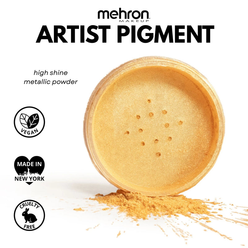 Mehron Makeup Artist Pigment Metallic Fx White Gold