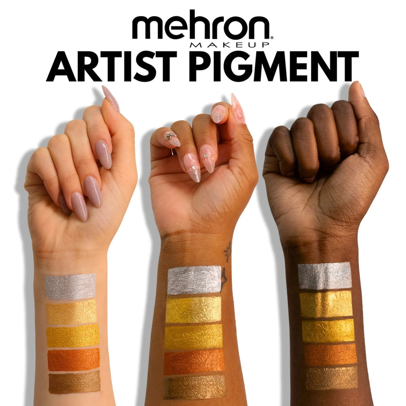 Mehron Makeup Artist Pigment Metallic Fx White Gold