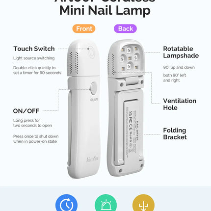 MelodySusie Foldable & Standable 2-in-1 Design LED/UV Nail Lamp