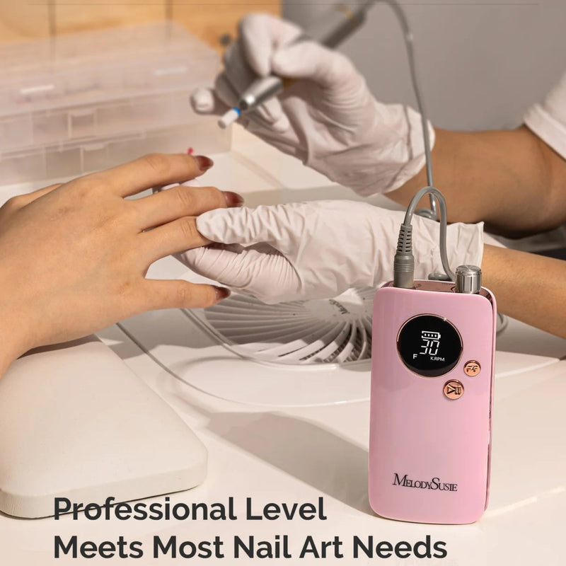 MelodySusie SC320F Clip On Rechargeable Nail Drill 30.000RPM Pink Gold