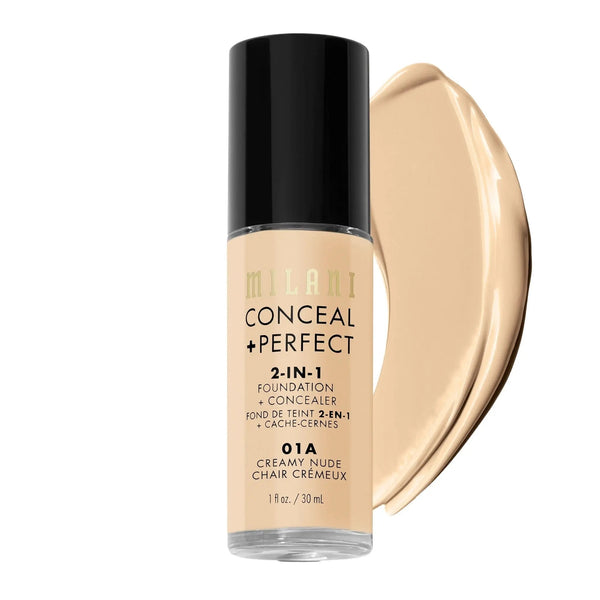 Milani 2-in-1 Foundation and Concealer 01A Creamy Nude, vloeibare foundation en concealer
