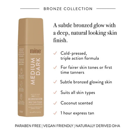 MineTan Medium Dark Self Tan Foam