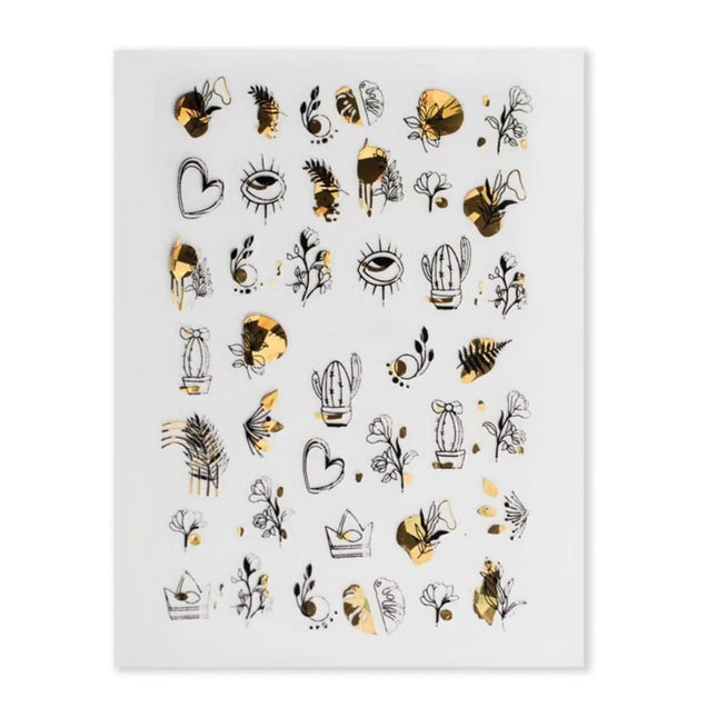 Modena Nails Nail Art Gold Glam Stickers 15