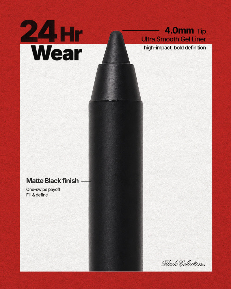 Moira 24HR Bold Gel Liner 001, Black