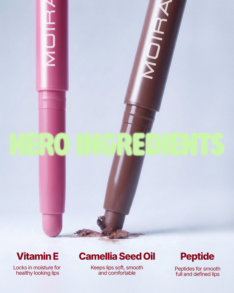 Moira Blur Lip Contour Liner 008 Camellia, romige lipliner met soft-focus matte finish, foto 6 van 7