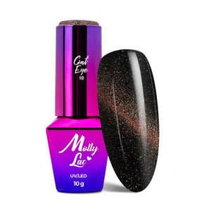 MollyLac Hybrid Gel Polish Cat Eye Foxy Eyes Radiant Brown