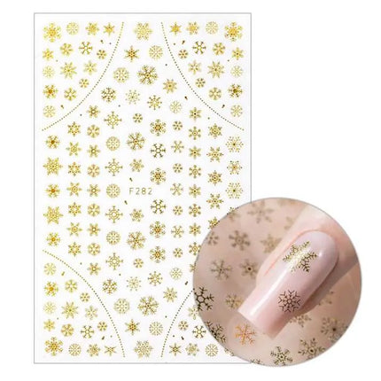 MollyLac Nail Stickers Snowflake Gold