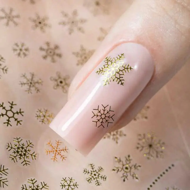 MollyLac Nail Stickers Snowflake Gold
