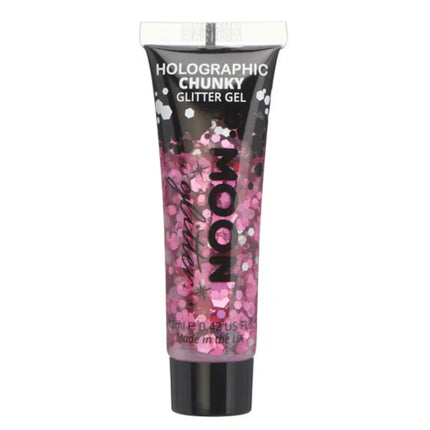 Moon Creations Holographic Chunky Glitter Gel Pink