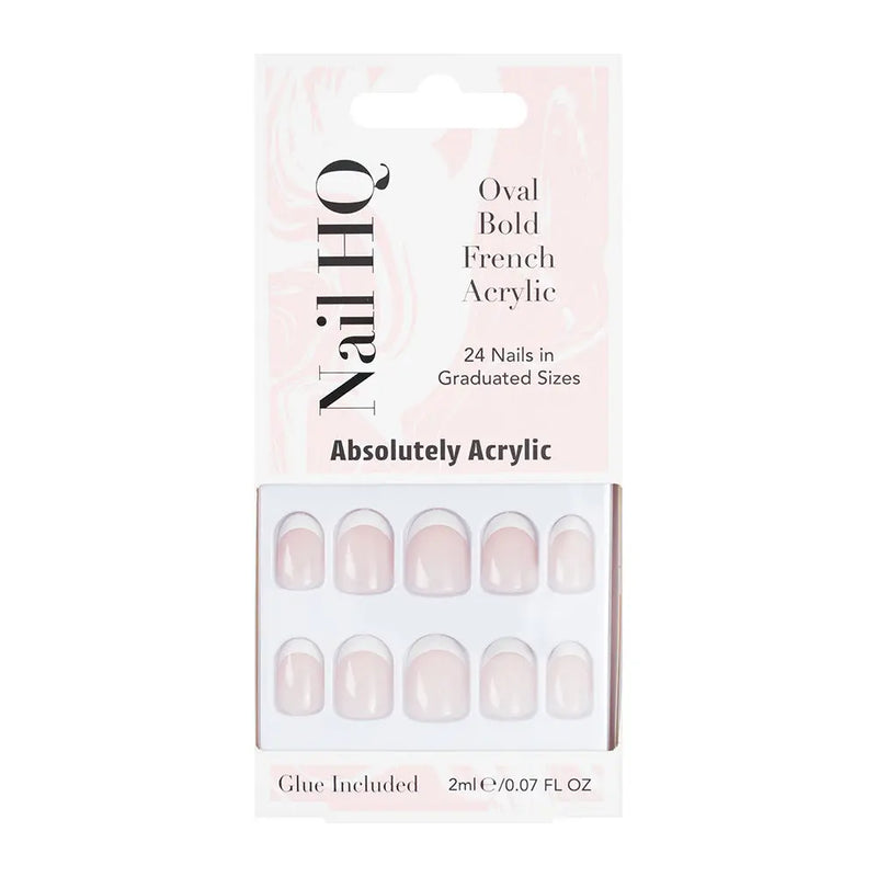 Nail HQ Oval Bold French Acrylic Nails