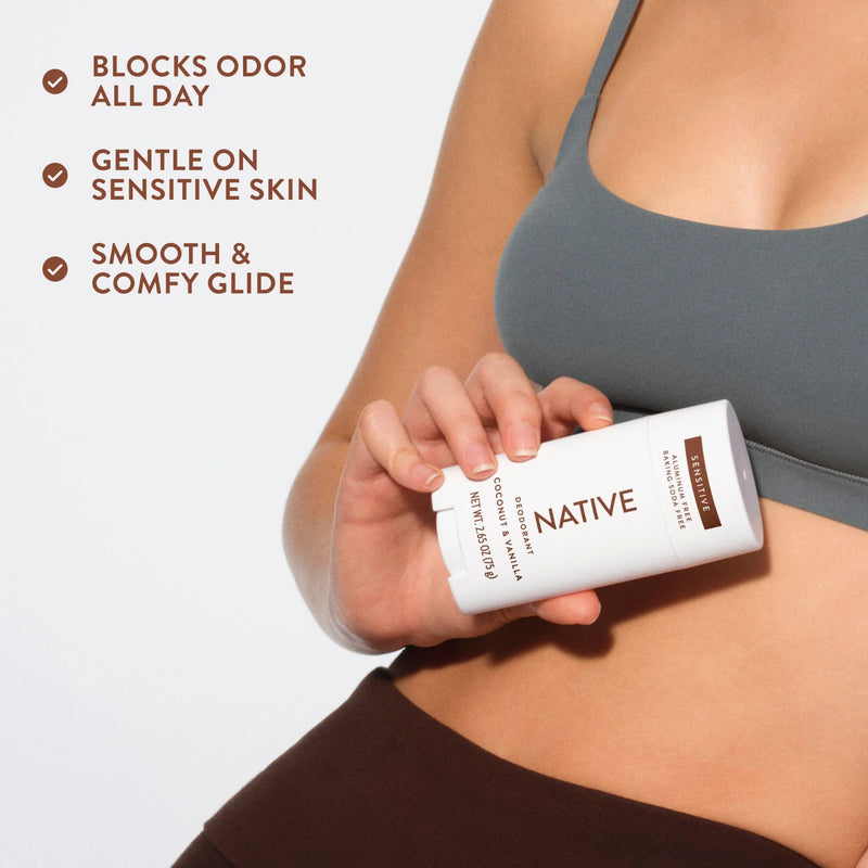 Native Sensitive Deodorant Stick Coconut & Vanilla, deodorant voor gevoelige huid met kokos- en vanillegeur