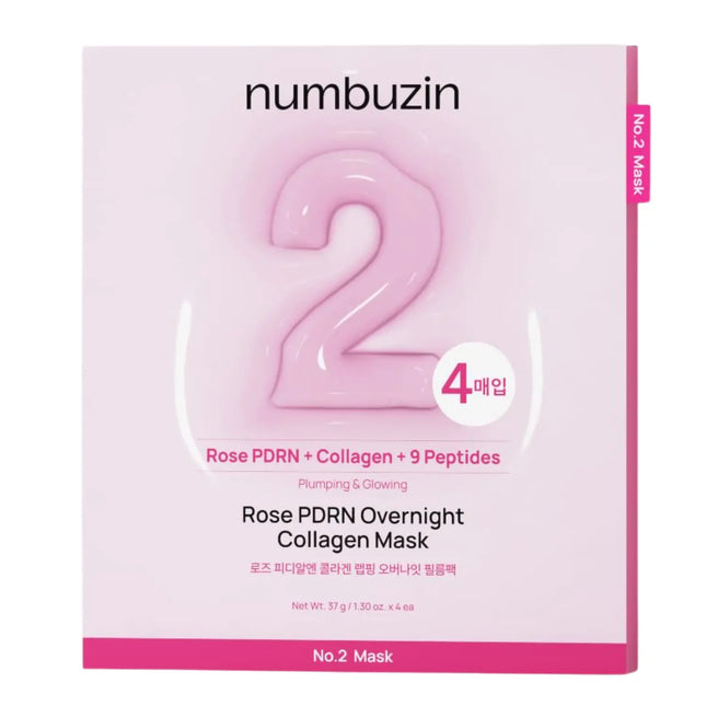 Numbuzin No.2 Rose PDRN Overnight Collagen Mask 4-Pack