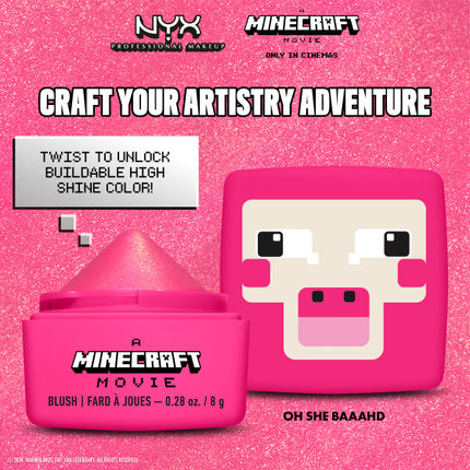 NYX Professional Makeup A Minecraft Movie Cheeky Mob Balms Blush Oh She Baaahd
