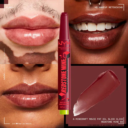 NYX Professional Makeup A Minecraft Movie Fat Oil Slick Click Lipbalm Redstone Mine