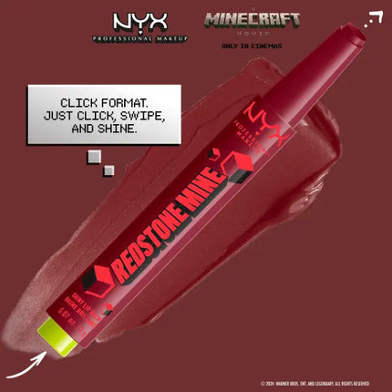 NYX Professional Makeup A Minecraft Movie Fat Oil Slick Click Lipbalm Redstone Mine