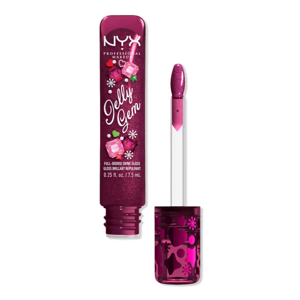NYX Professional Makeup Bling the Halls Jelly Gem 02, high shine lipgloss met glitter