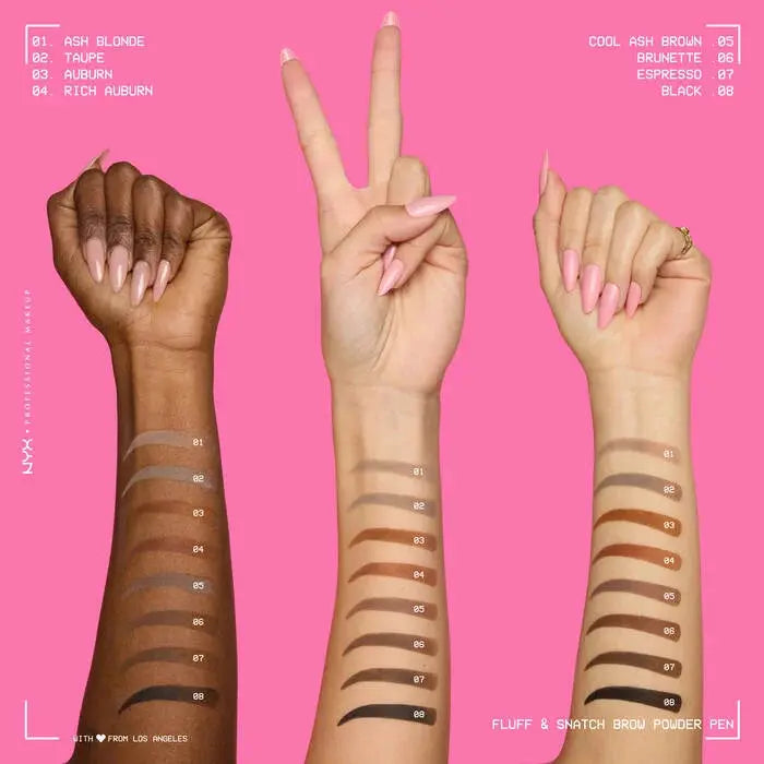 NYX Professional Makeup Fluff N Snatch Powder Pen Auburn, wenkbrauwpen met een cream-to-powder formule