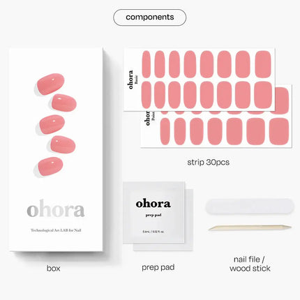 Ohora Semi Cured Gel Nail Strips N Cream Glow