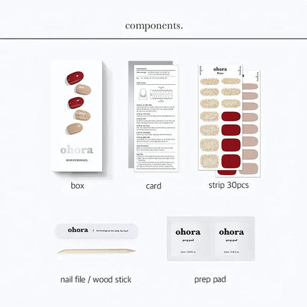 Ohora Semi Cured Gel Nail Strips N Rosewood