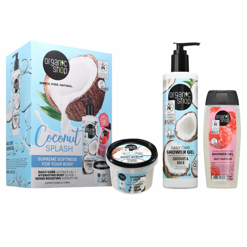 Organic Shop Coconut Splash Supreme Softness for the Body, cadeauset met douchegels en body scrub
