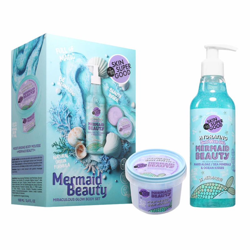 Organic Shop Mermaid Beauty Miraculous Glow Body Set, douchegel en glinsterende body mousse