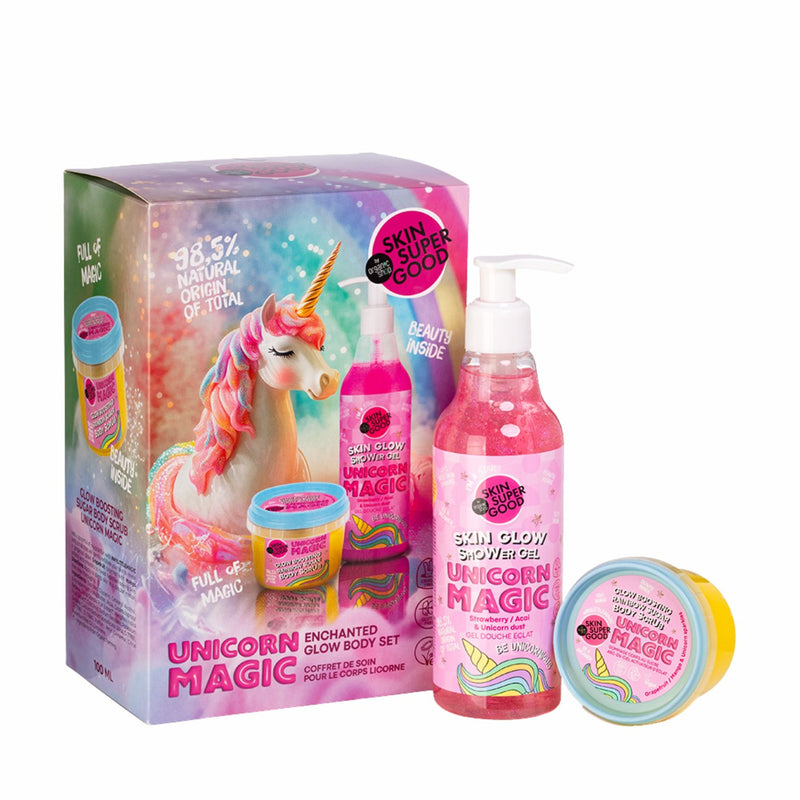 Organic Shop Unicorn Magic Enchanted Glow Body Set, cadeauset met shower gel en body scrub