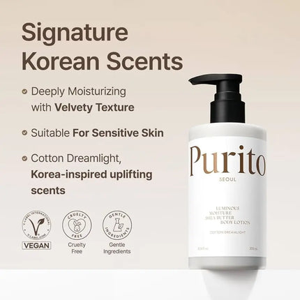 Purito Luminous Moisture Shea Butter Body Lotion Cotton Dreamlight