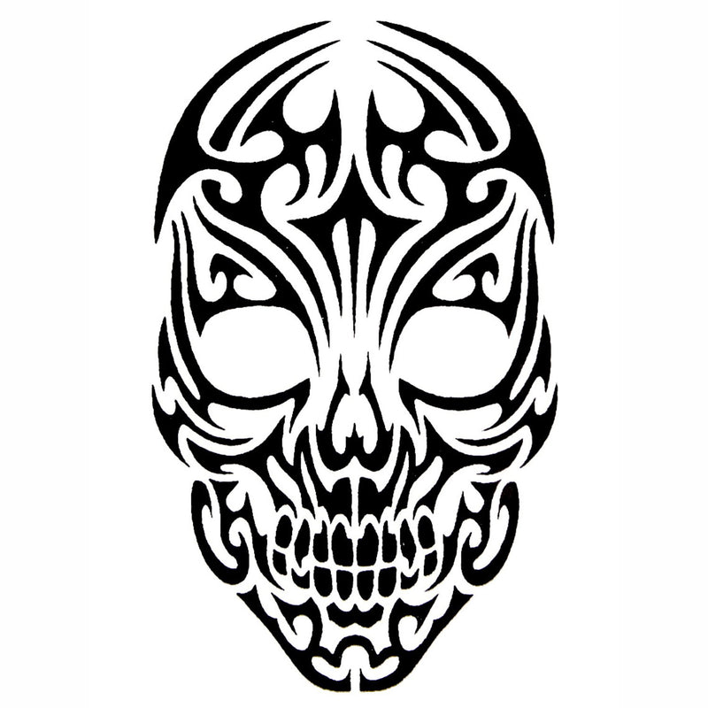Quicktattoo Glitter Stencil Tribal Skull