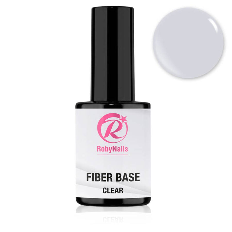 Flesje Fiber Base Clear met een druppel melkachtig transparante gel ernaast