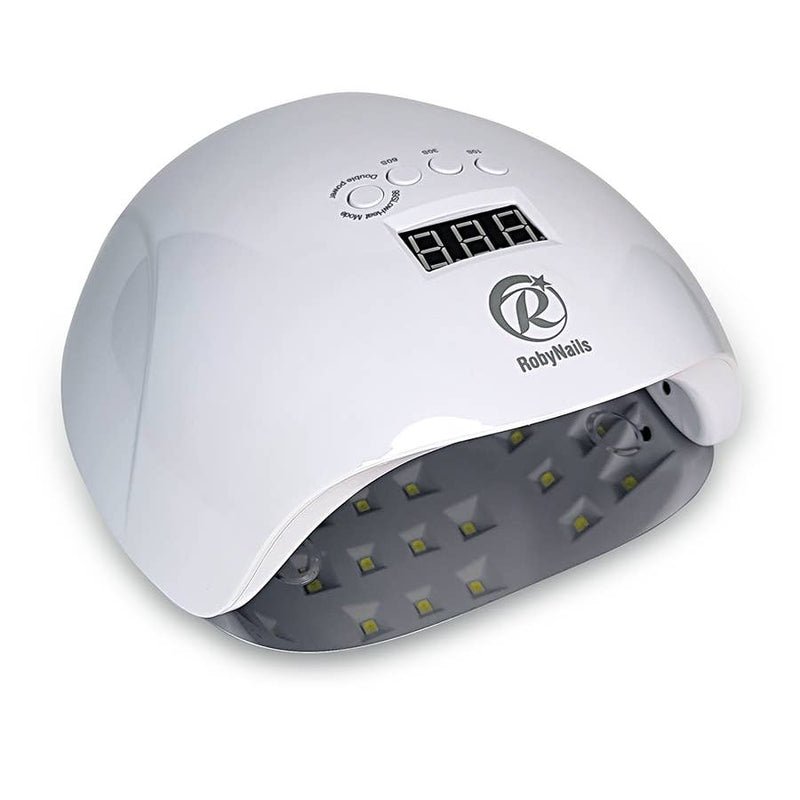 RobyNails nagellamp van bovenaf, met de LED's zichtbaar in de opening