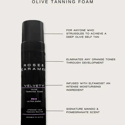 Rose & Caramel Velvety Ultra Dark Olive Self Tanning Foam
