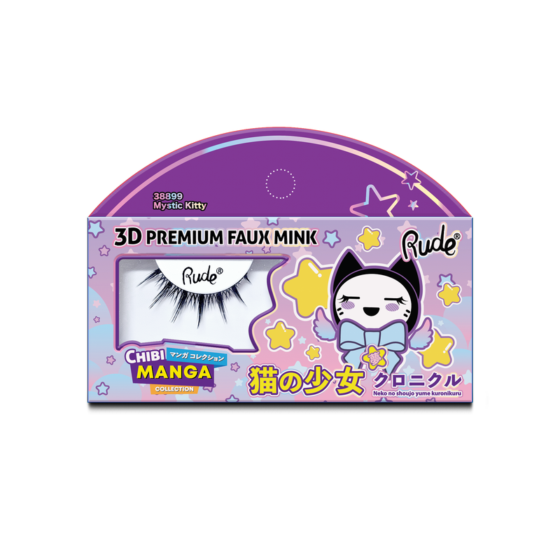 Rude Cosmetics Chibi Manga Collection 3D Faux Mink Lashes Mystic Kitty, nepwimpers voor een anime-look