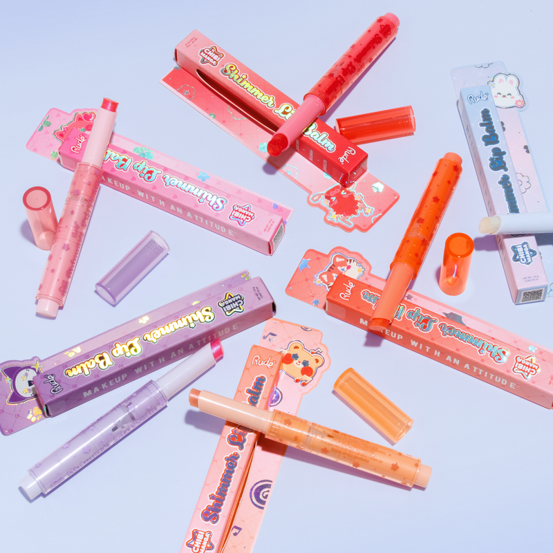 Rude Cosmetics Chibi Manga Collection Shimmer Lip Balm Cinnamon Butter, hydraterende lipbalm met subtiele kleur en glinsterin