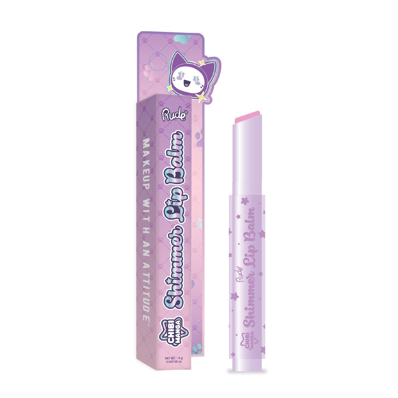 Rude Cosmetics Chibi Manga Collection Shimmer Lip Balm Lilac Milk, lippenbalsem met shimmer