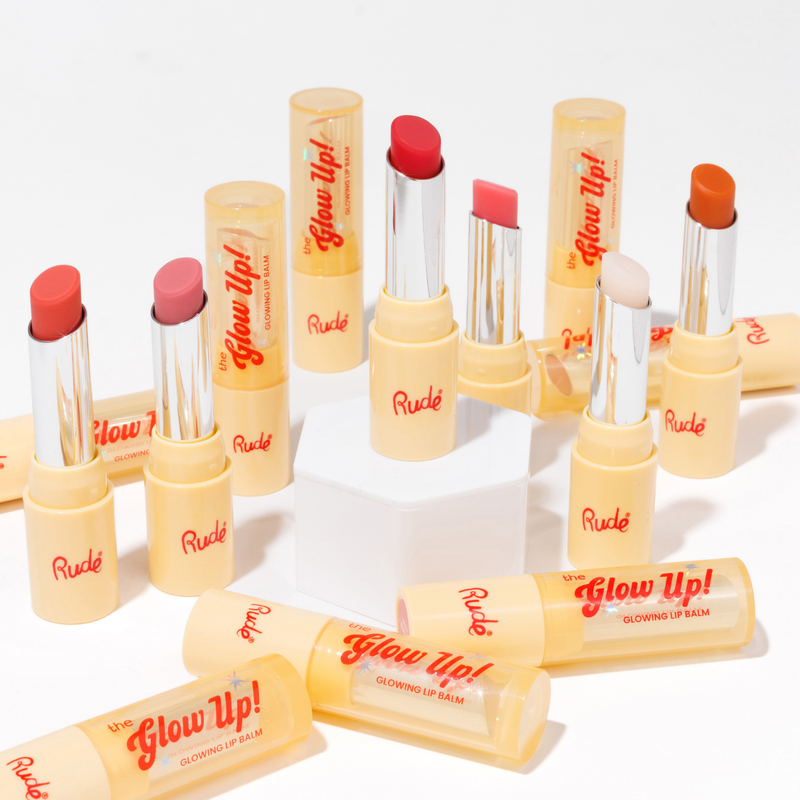 Rude Cosmetics The Glow Up! Glowing Lip Balm Blush Veil, hydraterende lipbalm met gepersonaliseerde kleur, foto 9 van 9