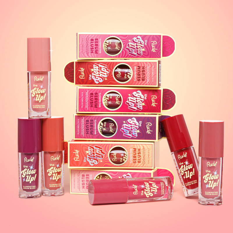 Rude Cosmetics The Glow Up! Illuminating Serum Blush Velvet Glam, vloeibare serum blush met gloed, foto 6 van 7
