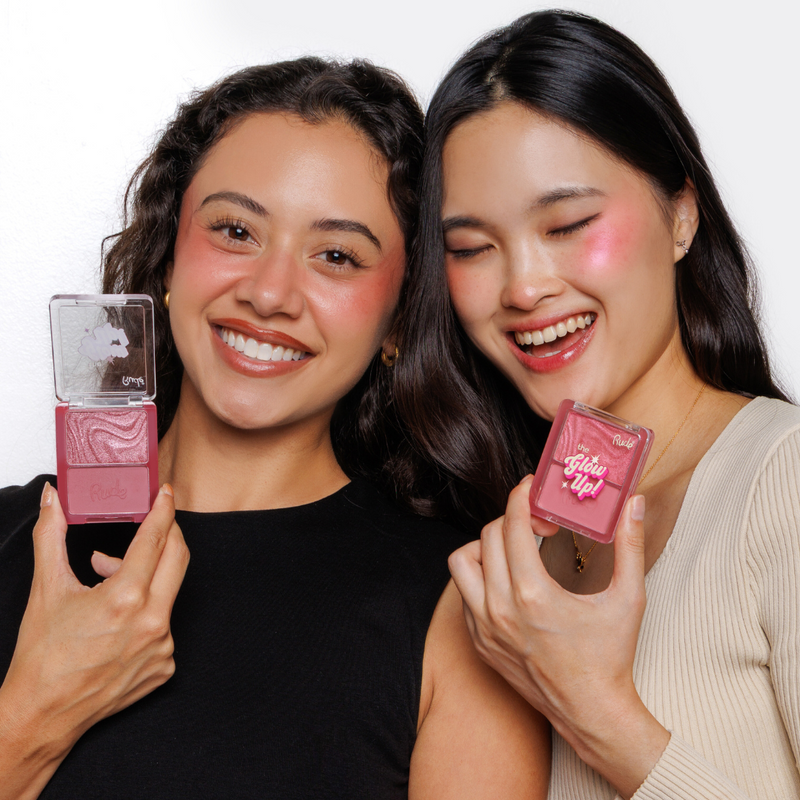 Rude Cosmetics The Glow Up! Matte & Shimmer Blush Duo Midnight Mauve, blush duo met matte en shimmer finish, foto 6 van 9