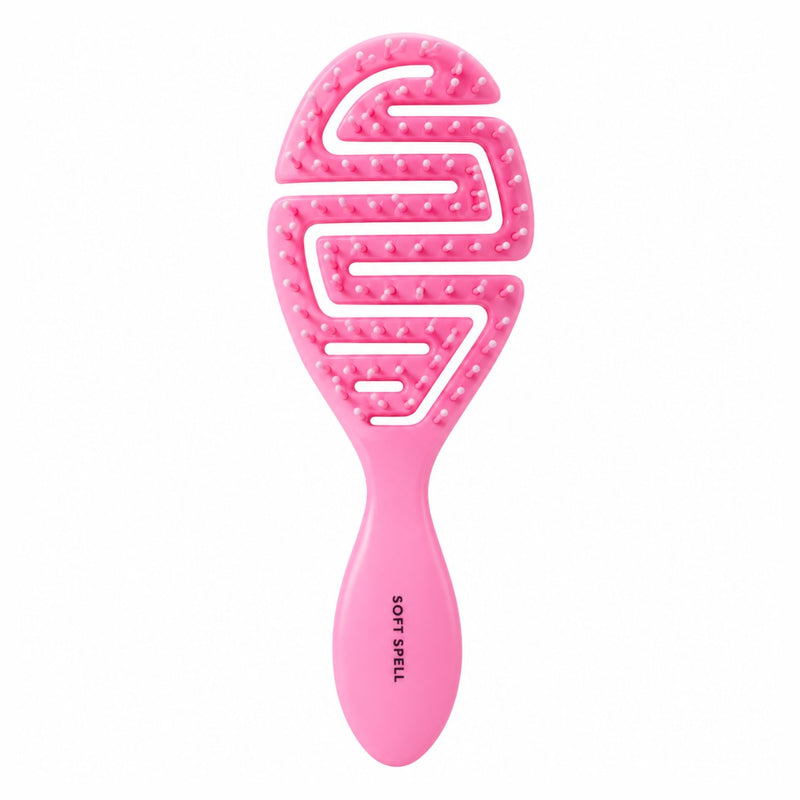 Soft Spell Flexi Brush Pink, flexibele haarborstel voor alle haartypes