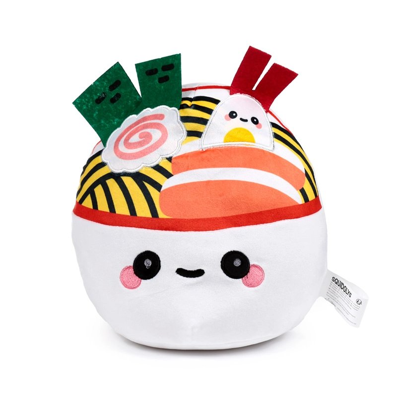 Squidglys Nori the Ramen Bowl Foodiemals Plush, zachte knuffel in de vorm van een ramen kom