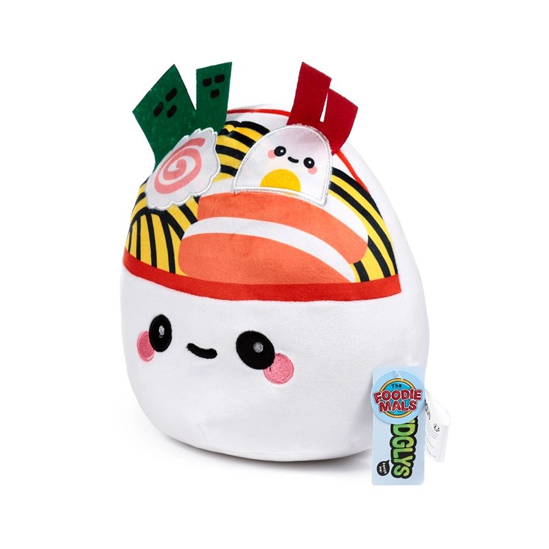 Squidglys Nori the Ramen Bowl Foodiemals Plush, zachte knuffel in de vorm van een ramen kom
