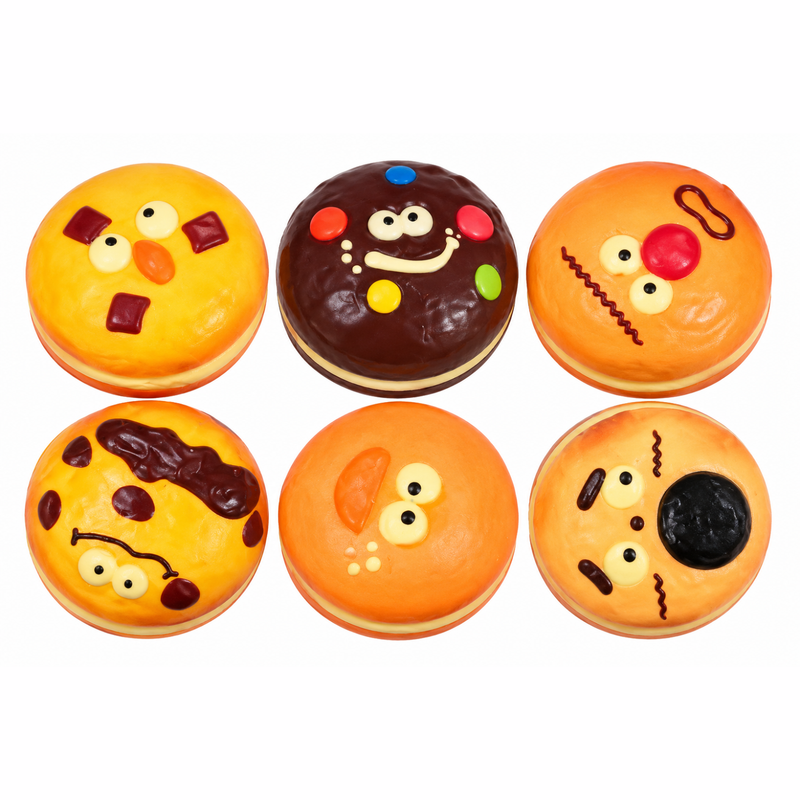 Squishy Mystery Slow Rise Cookie Squishy, zachte squishy in de vorm van een koekje met gezichtje